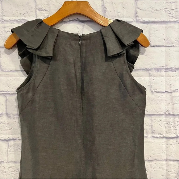 J. Crew Gray Ruffle‎ Collar Lined Sheath Dress - Picture 5 of 8